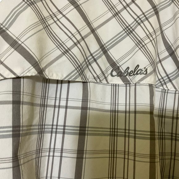 Cabelas Cool Max Mens Gray Plaid Short Sleeve Button Down Shirt Size 2XL - Picture 4 of 9